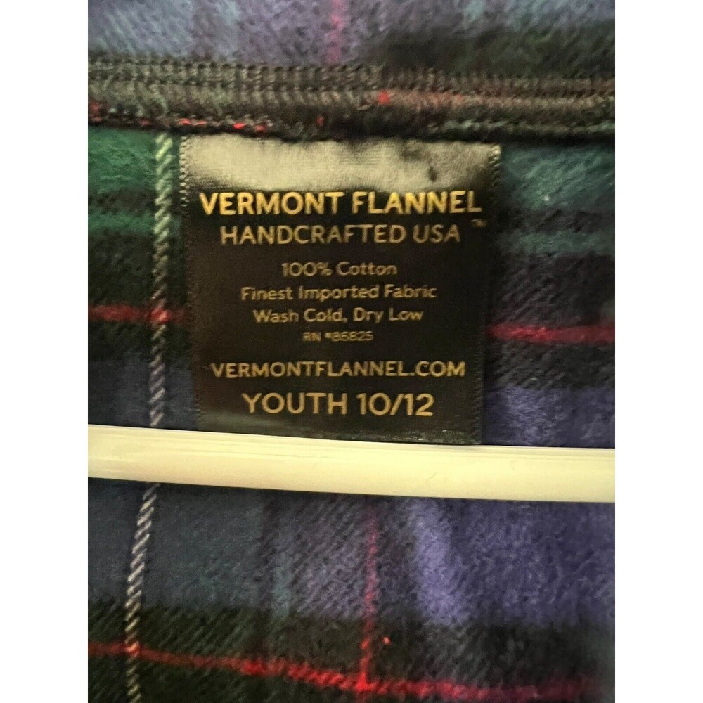 The Vermont Flannel Company 1/4 Button Up Plaid Hoodie Pullover Youth M (10-12) - Picture 7 of 10